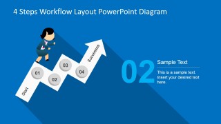 PowerPoint Diagram Woman Climbing Stairway