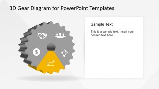 PowerPoint Line Graph Icon Highlighted in Gear