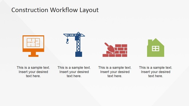 4 Step Workflow Model for Construction Industry Clipart Icons