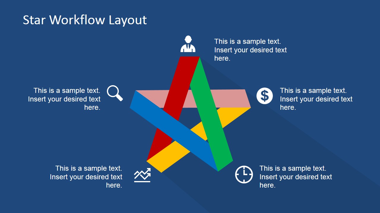 Materialistic Five Steps Start PowerPoint Diagram