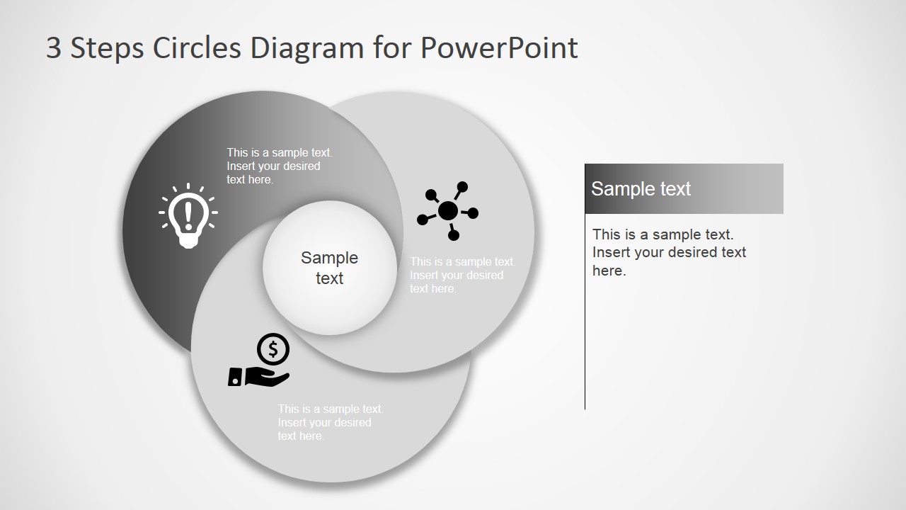 3 Step Circles Diagram for PowerPoint - SlideModel