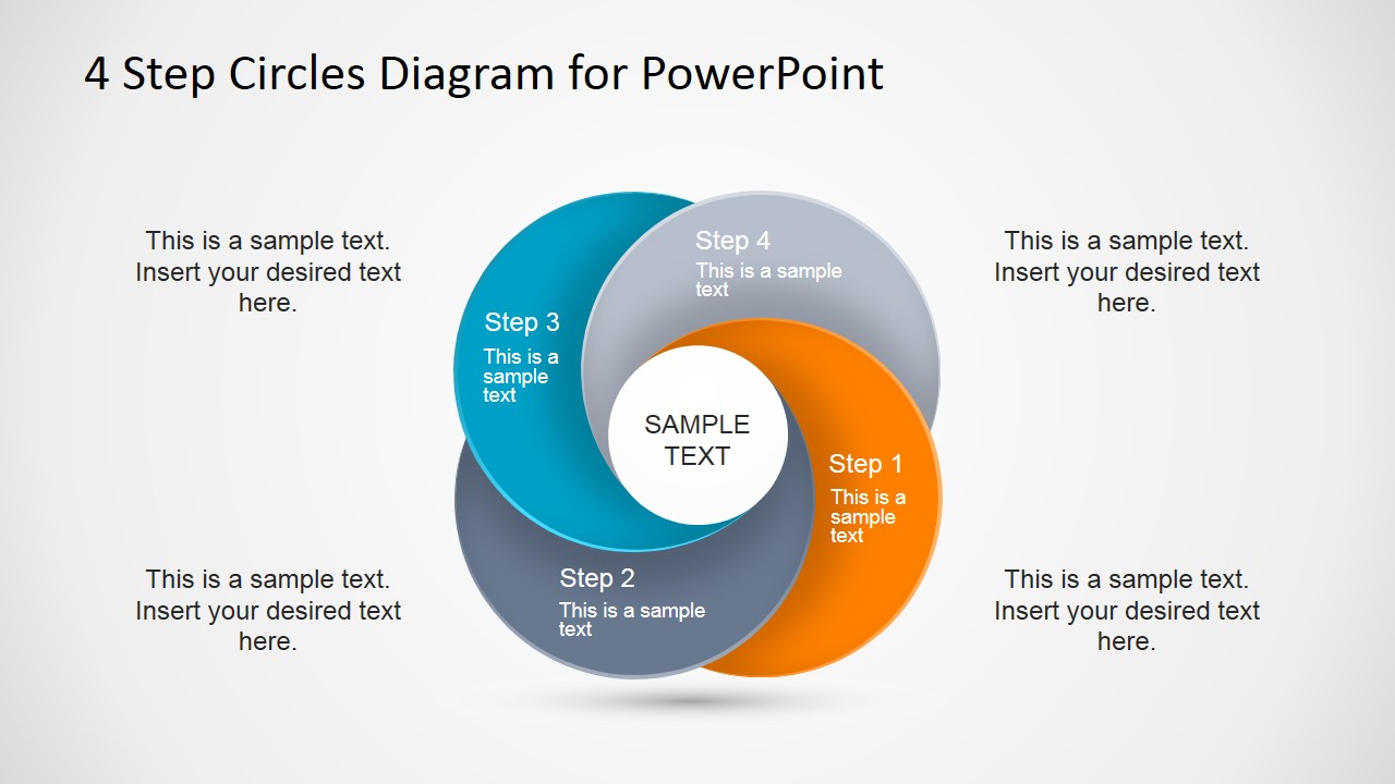 Four Color Steps Circular Diagram for PowerPoint