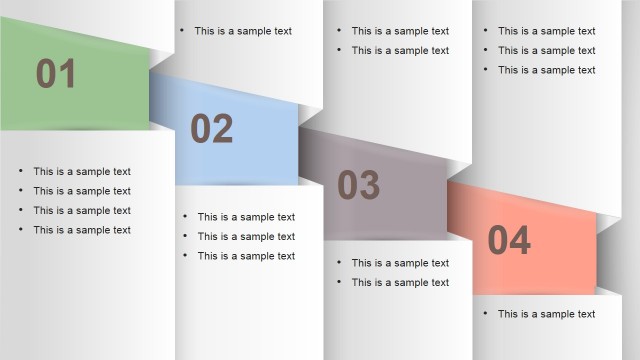 Numbered Vertical Banner Template Layout for PowerPoint