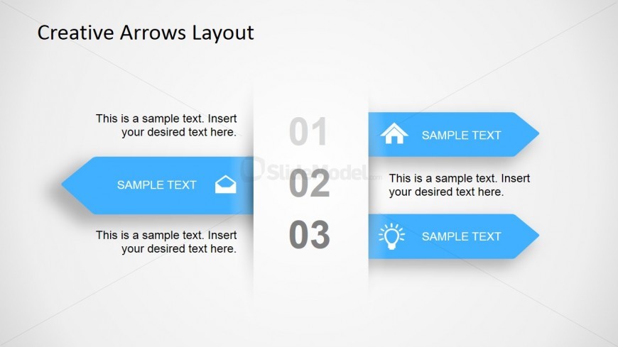 3 Step Creative Arrow Diagram for PowerPoint