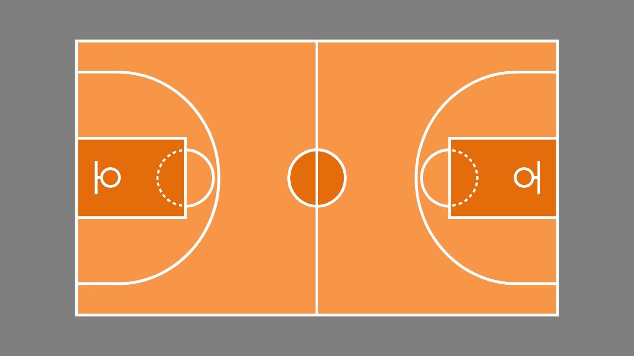 Basketball Court Game Plan PowerPoint Shapes SlideModel