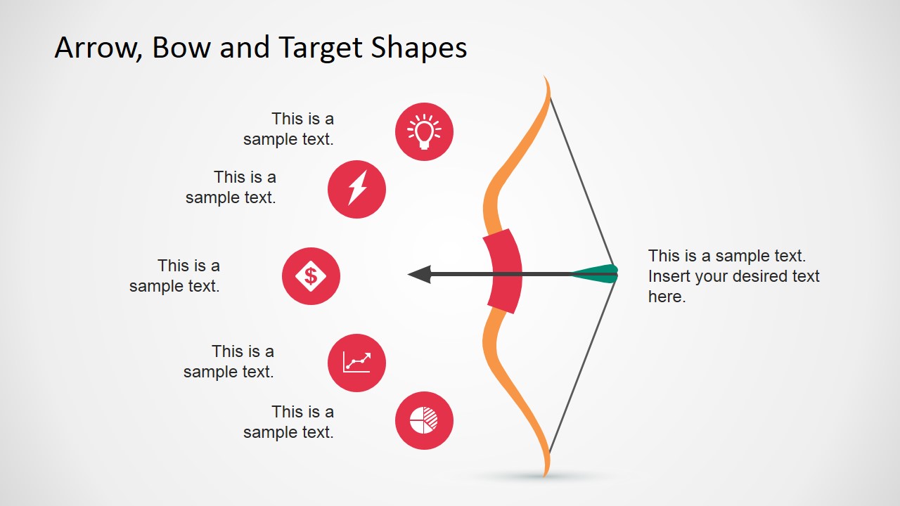 Arrow Bow And Target Shapes For Powerpoint Slidemodel 2669