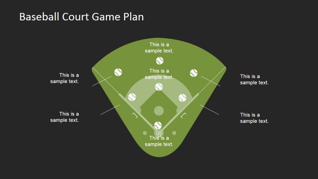Baseball Court with Icons for PowerPoint
