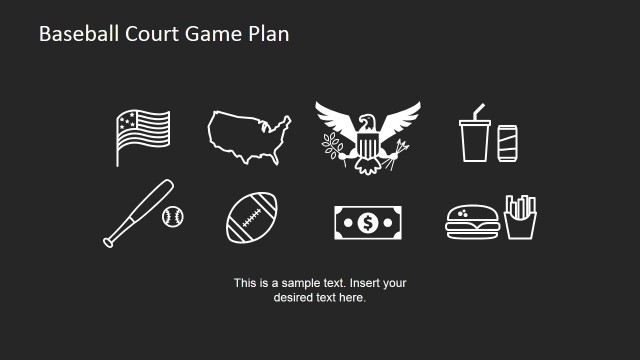 Flat Baseball Icons for PowerPoint