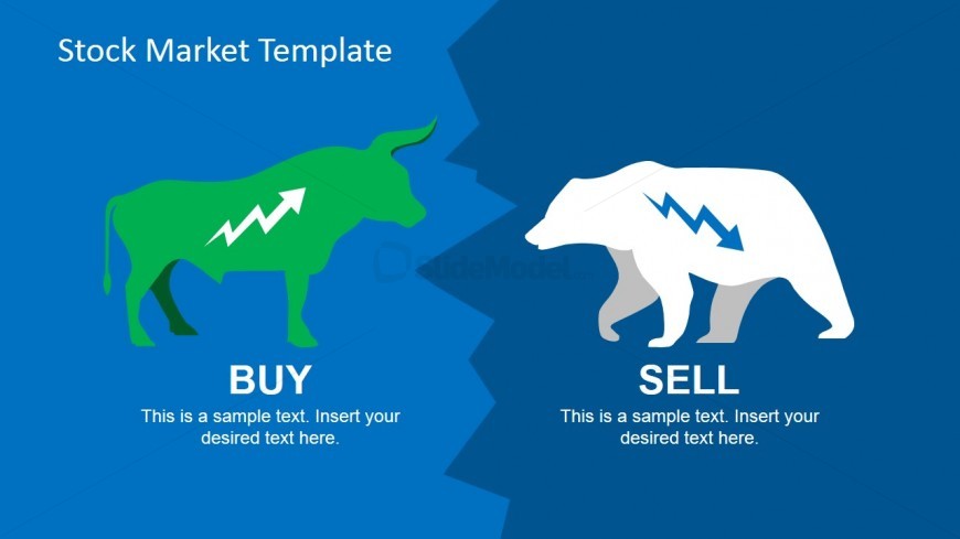 Colored Bull and Bear PowerPoint Clipart