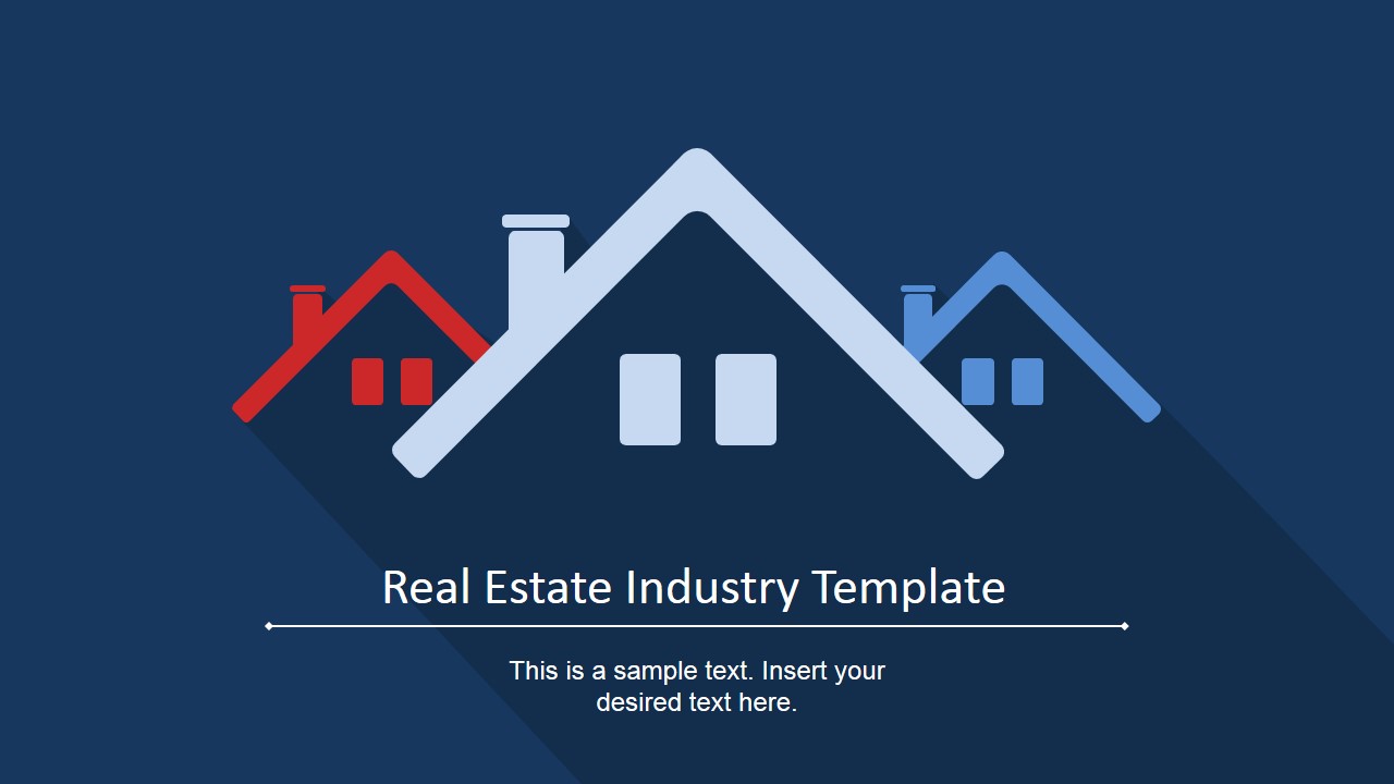 Three Roofs with Chimney Clipart and Text Placeholder