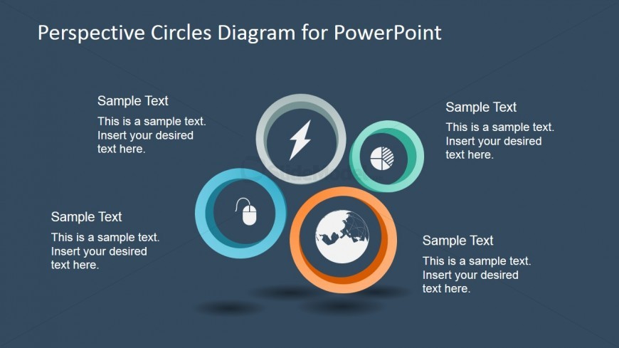 4 Circular Perspective Diagram for PowerPoint