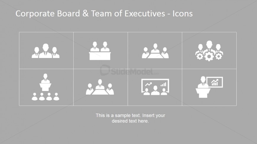 Eight Icon Placeholders for Organizational Set-up