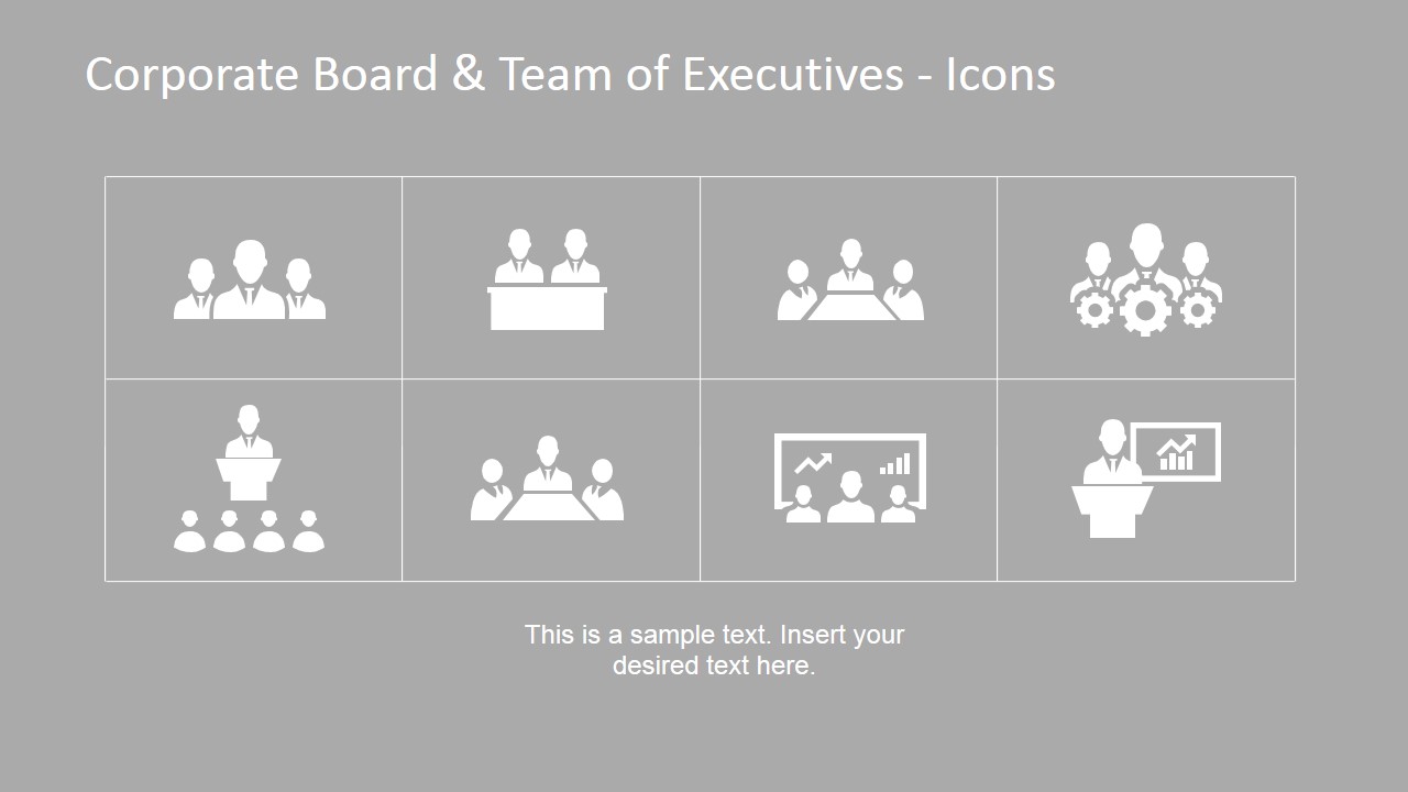 Corporate Board & Team of Executives Template for PowerPoint SlideModel