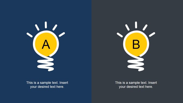 A or B Creative Slide to Present Opposing Ideas