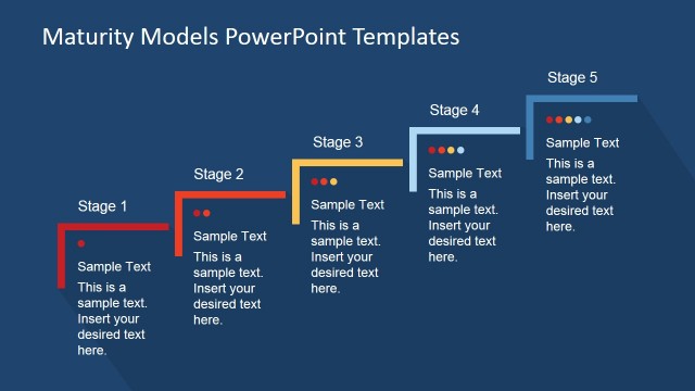 Five Step Maturity Model for Business PowerPoint Template