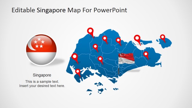 Editable Singapore PowerPoint Map