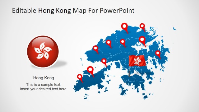 Editable Hong Kong map for PowerPoint
