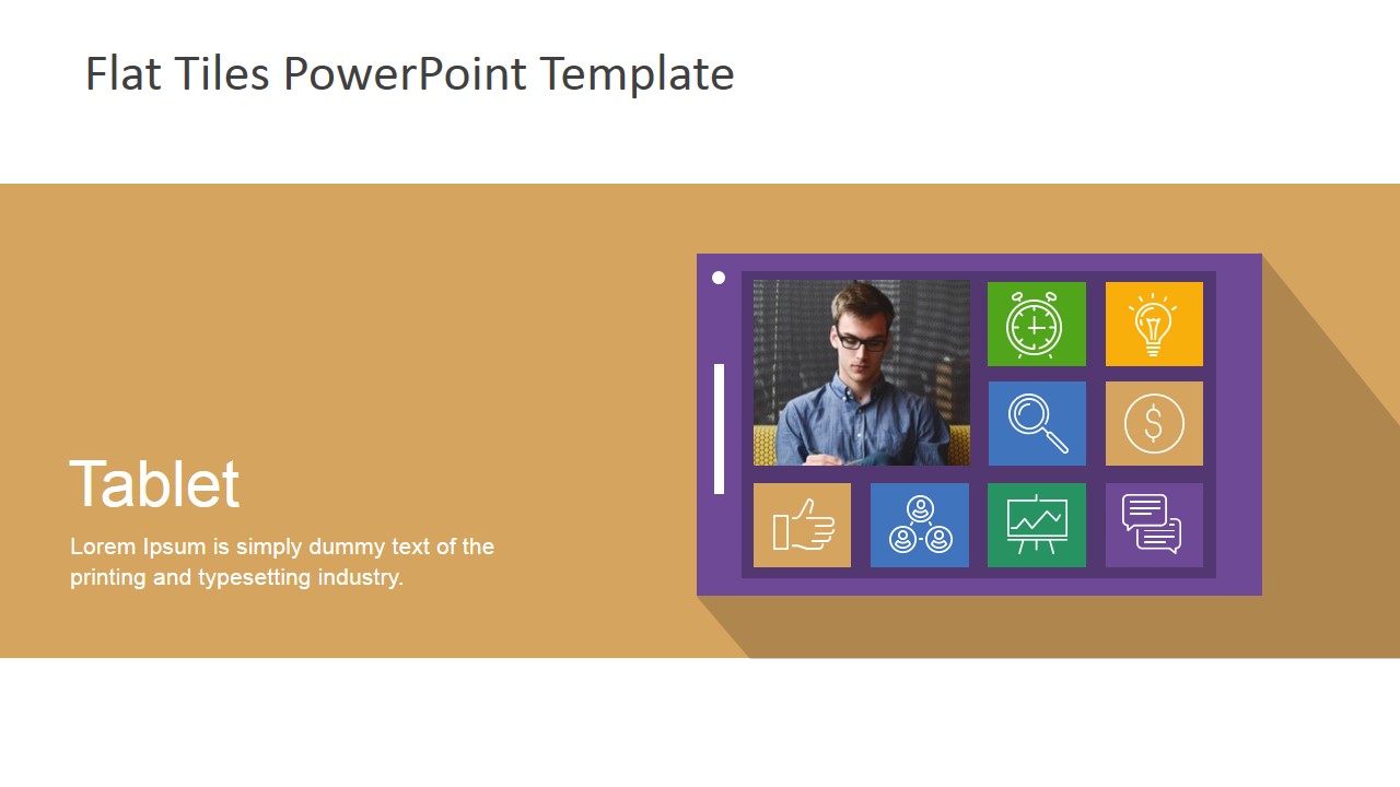Flat Tiles Tablet for PowerPoint