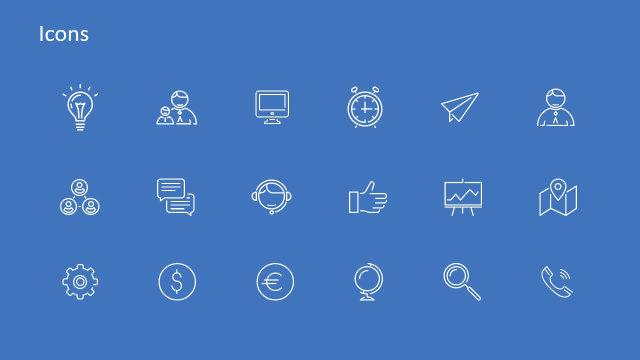 Generic Icons with Blue Backdrop