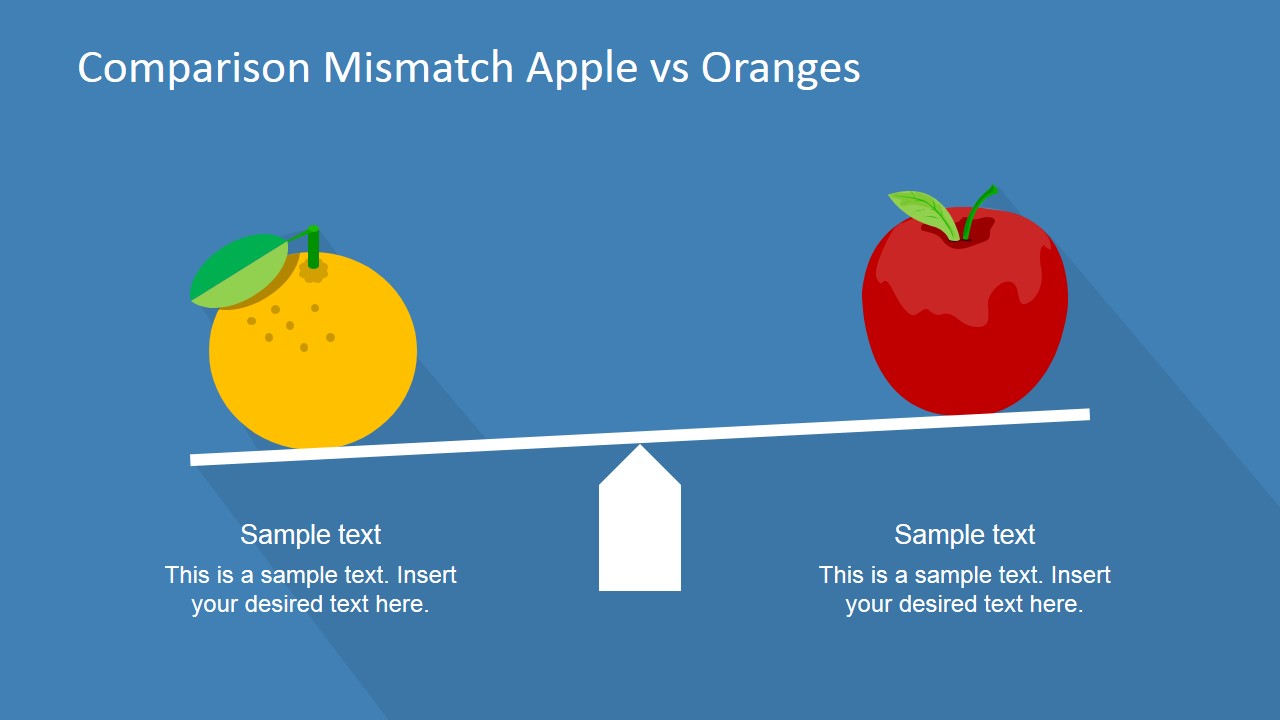 Compare Apples  and Oranges  Clipart SlideModel