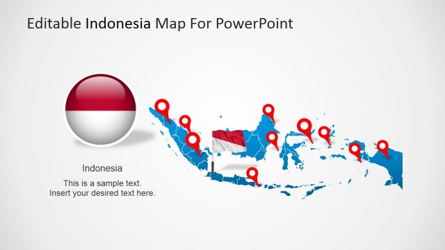 Indonesia Map with Flag Clipart