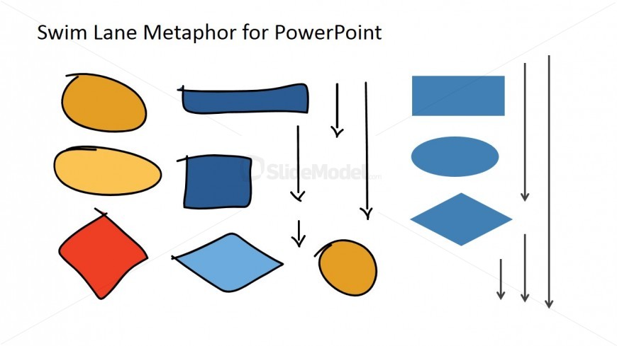 Hand Drawn Swim Lane Workflow Icons for PowerPoint