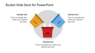 Yellow Red and Blue Bucket Test Model