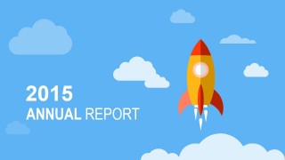 Flat Annual Report Slide Design with Rocket Shape