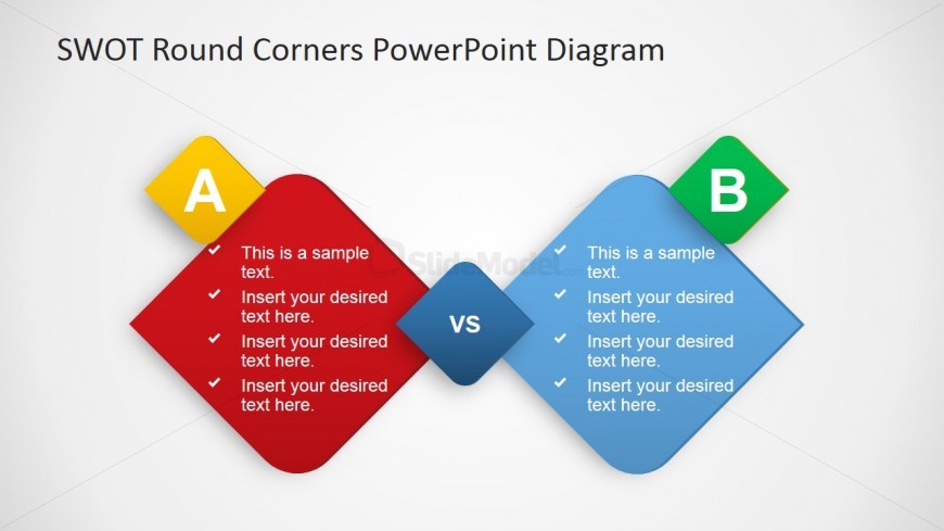 PowerPoint Slide for Comparing Two Options SWOT