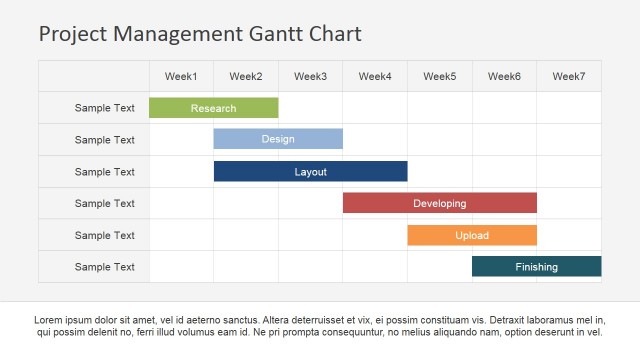 Flat Horizontal Bar Gantt Chart Template