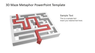 Red Path Arrow Successful Maze Path