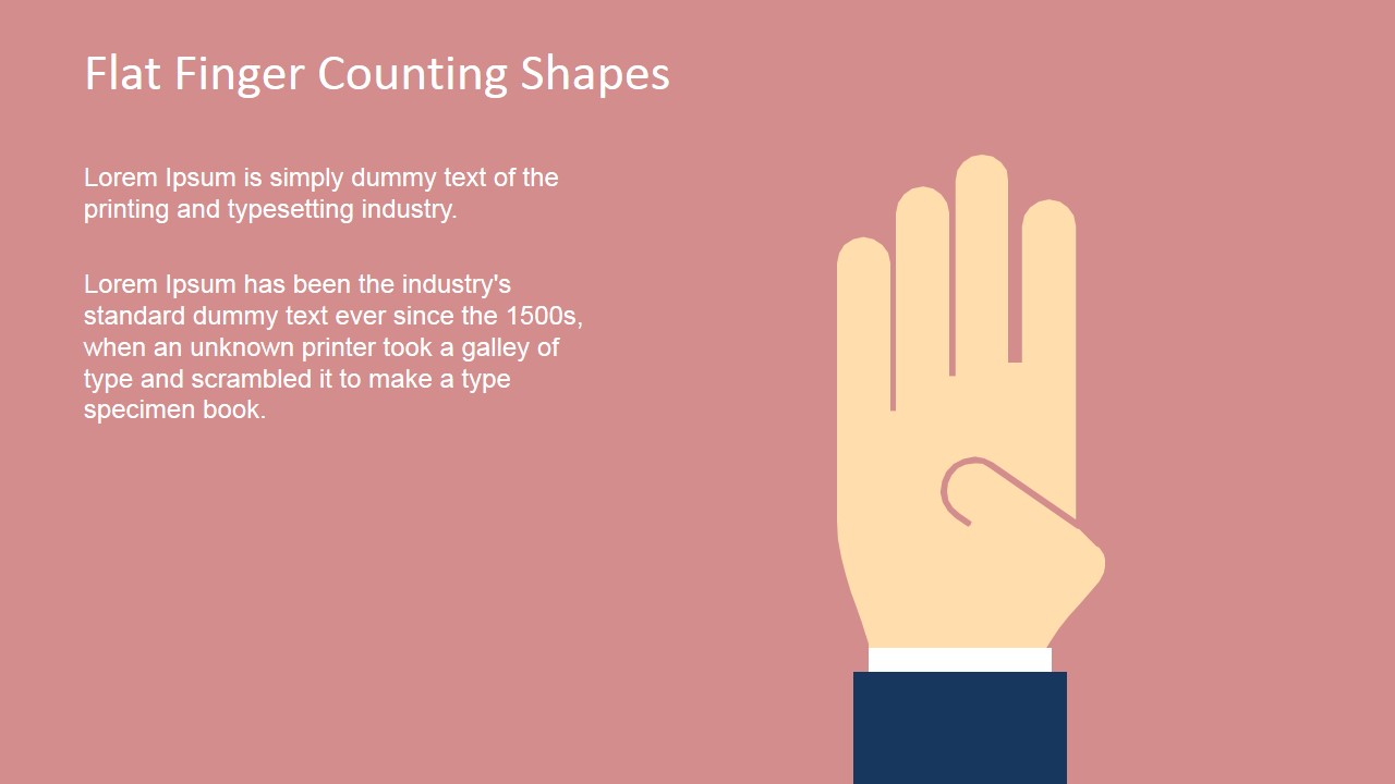 Finger Shape for PowerPoint Counting Four