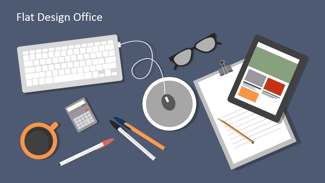 Flat Design Office PowerPoint Templates Intended For Microsoft Office Powerpoint Background Templates