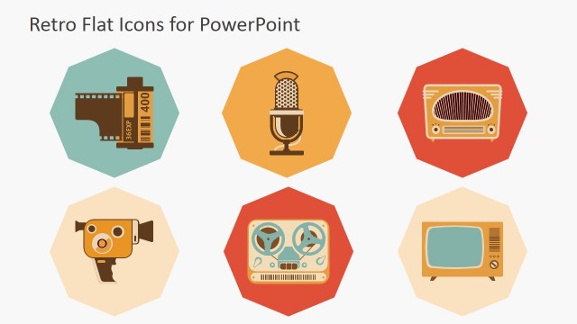 Image Voice and Motion PowerPoint Vintage Icons