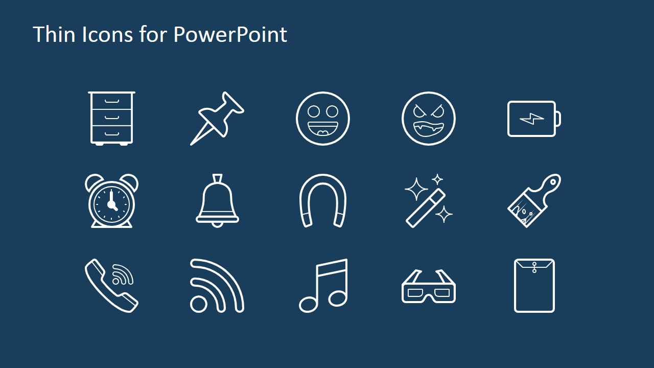 Thin Icons for PowerPoint - SlideModel