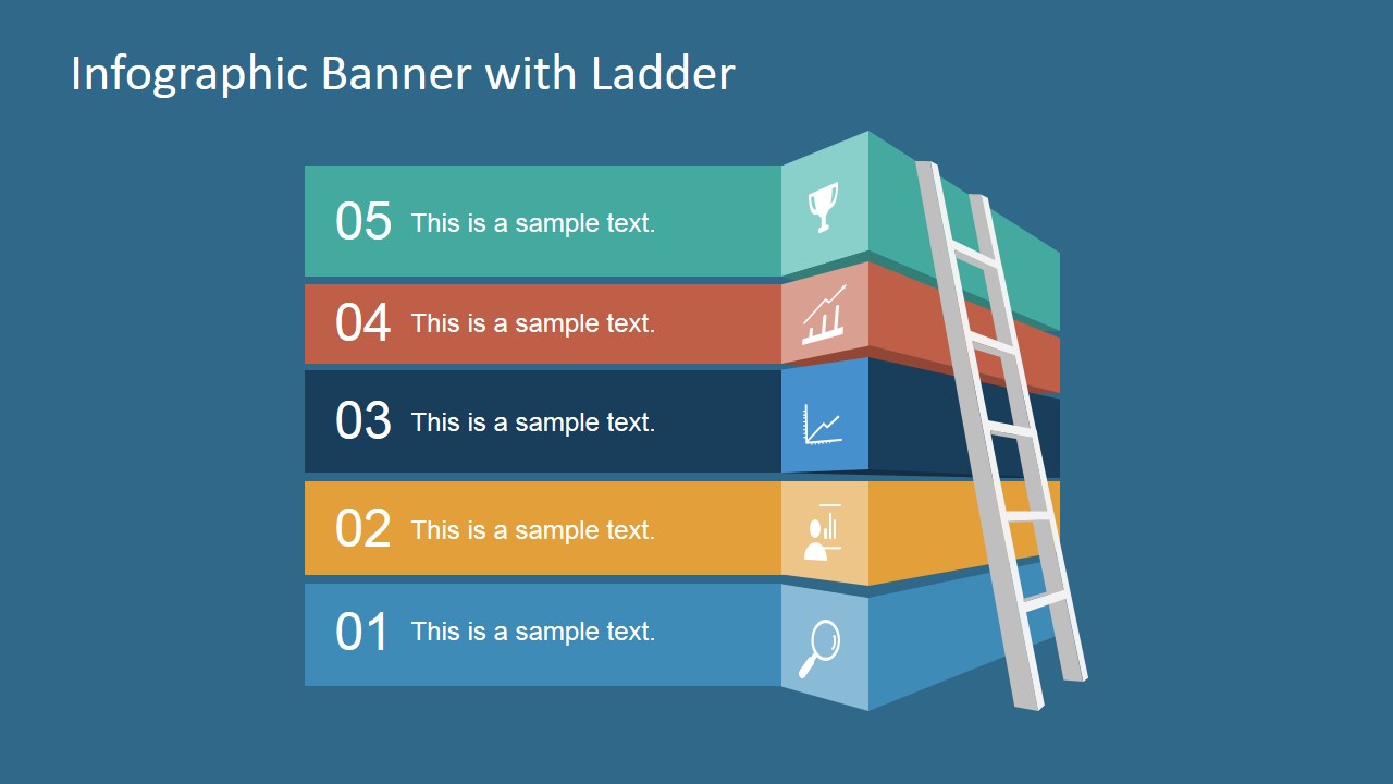 Infographic Banner  Template  with Ladder for PowerPoint  