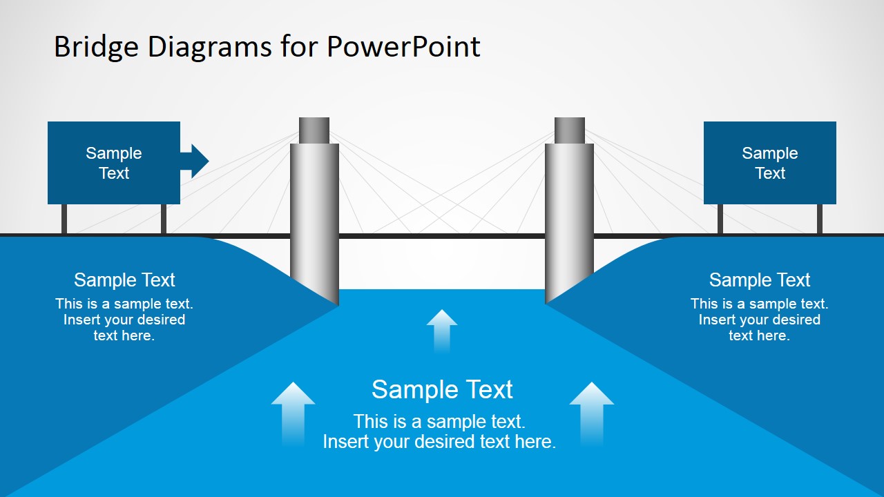 2 pipe chart flow for  PowerPoint SlideModel Template 2D  Diagrams Bridge