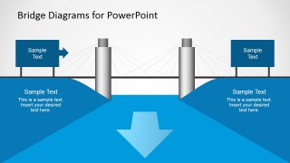 PPT Template with Suspension Bridge Diagram Graphic