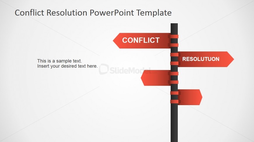 PowerPoint Clipart of Traffic Sign with Opposing Paths