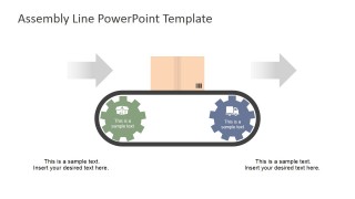 PowerPoint Shapes of Assembly Line Two Steps Workstation