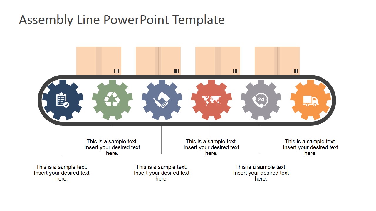 PowerPoint Clipart and Icons for Assembly Line Metaphor