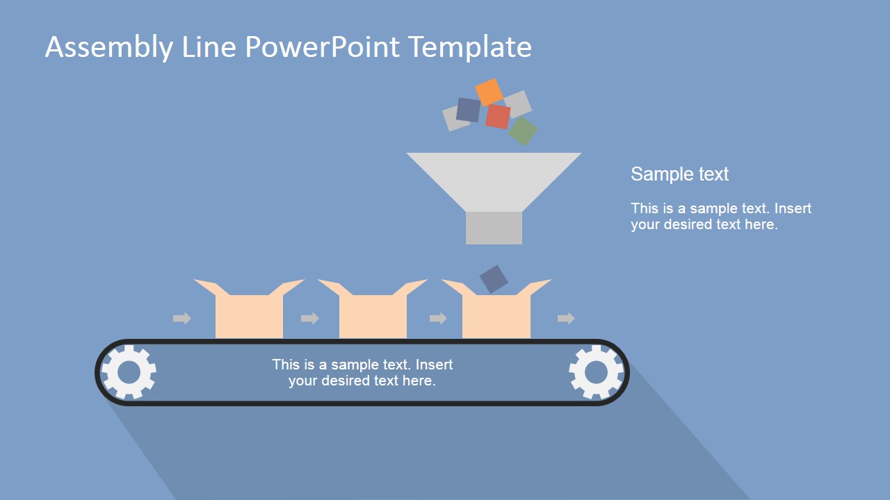 PowerPoint Shapes Assembly Line Funnel Scene