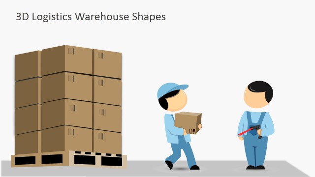 Clipart Workers Carrying Boxes in Pallets