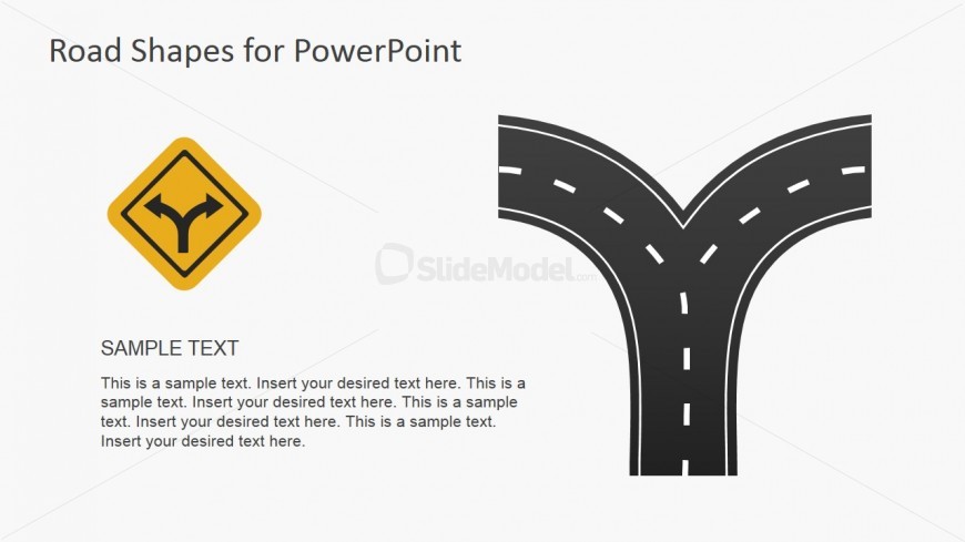 Road Fork Symbol and Illustration for PowerPoint