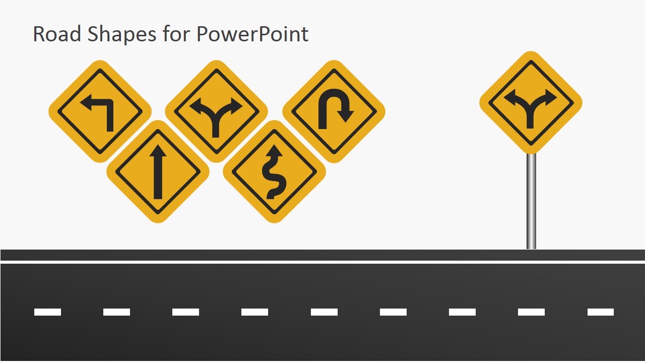 road shapes for powerpoint presentations slidemodel