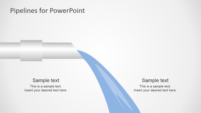 PowerPoint Pipeline with Water Flow Shapes