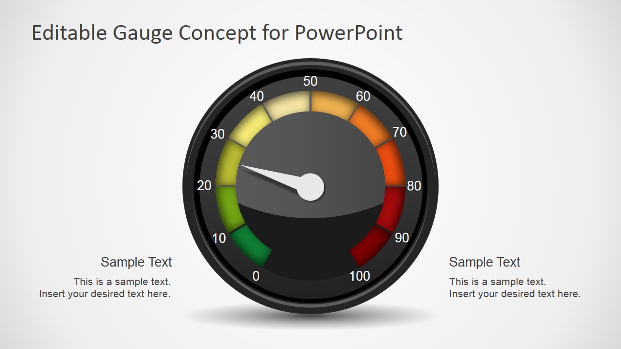 Editable Gauge Concept for PowerPoint SlideModel