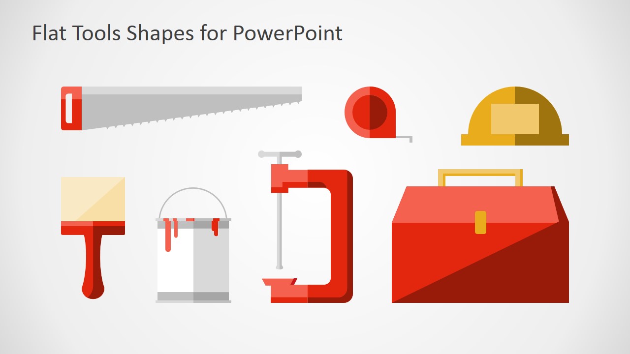 PowerPoint Flat Shapes Carpenters Handtools
