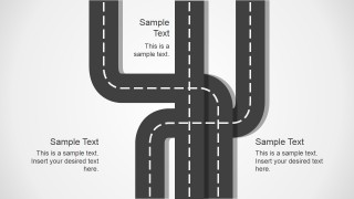 Multiple Road Illustration Slide for PowerPoint