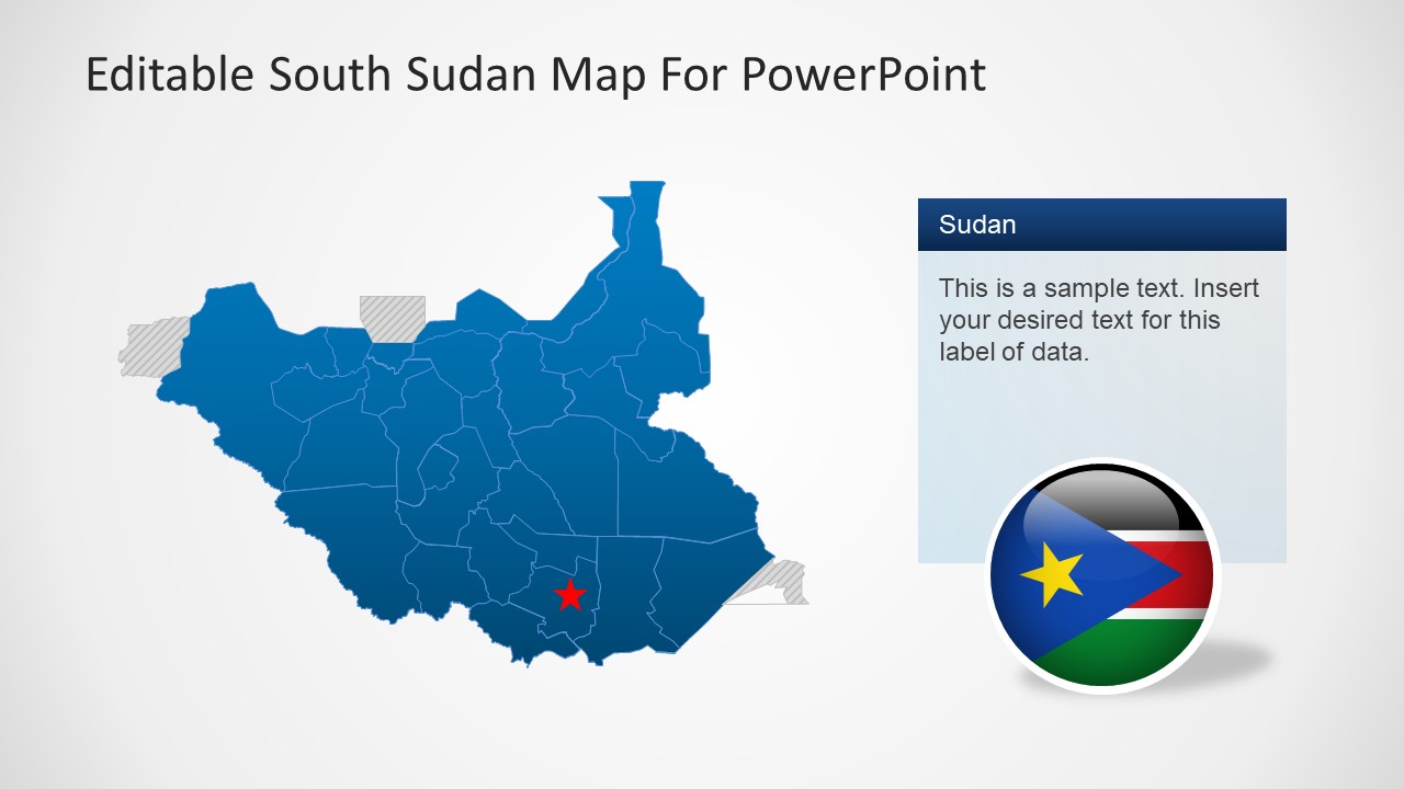 Editable Map Of Kenya Counties Editable South Sudan Map For Powerpoint - Slidemodel